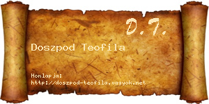 Doszpod Teofila névjegykártya